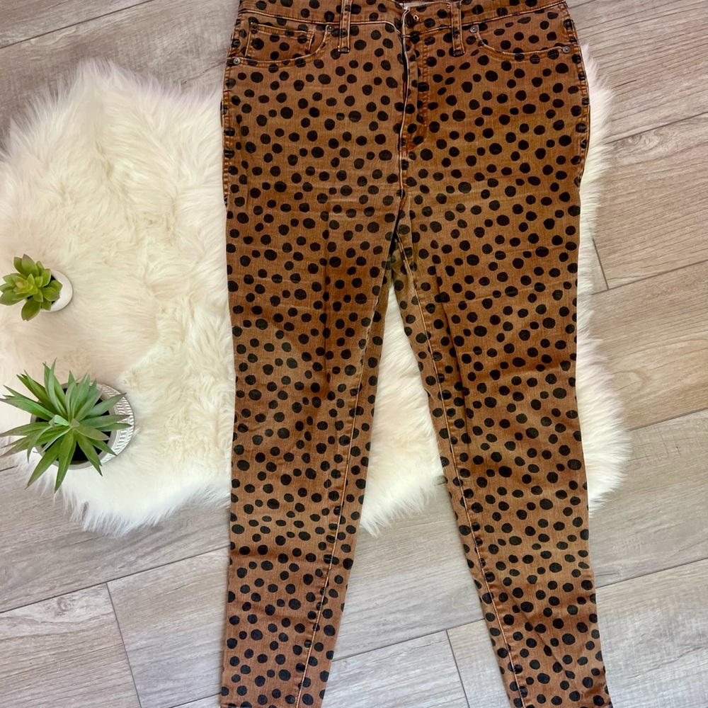 MADEWELL | Dyed Polka Dot High-Rise denim skinny jeans (32/14)